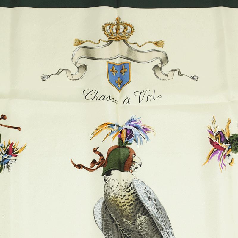 Hermes Scarf "Chasse a Vol" by Henri de Linares 90cm Silk | Carre Foulard