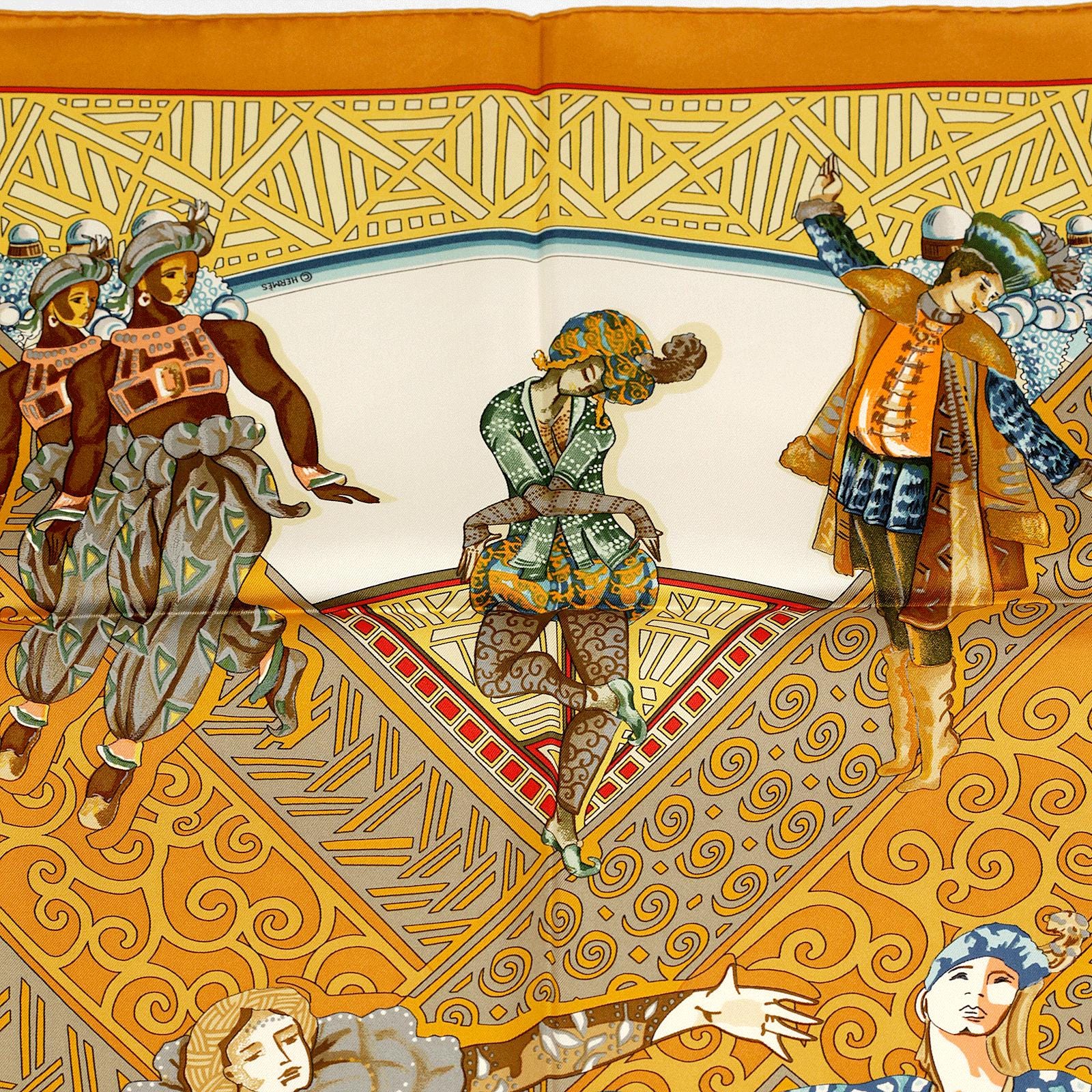 Hermes Scarf "Les Ballets Russes" by Annie Faivre 90cm Silk | Carre Foulard