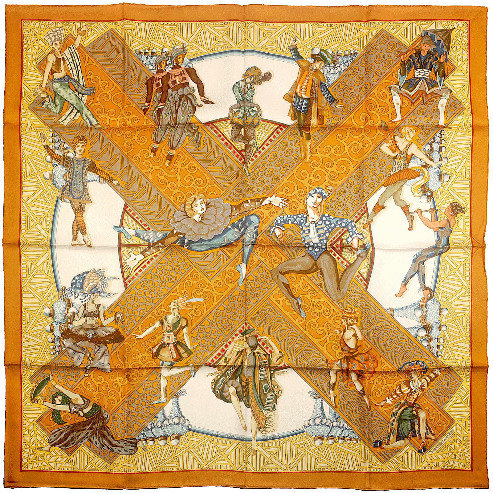 Hermes Scarf "Les Ballets Russes" by Annie Faivre 90cm Silk | Carre Foulard