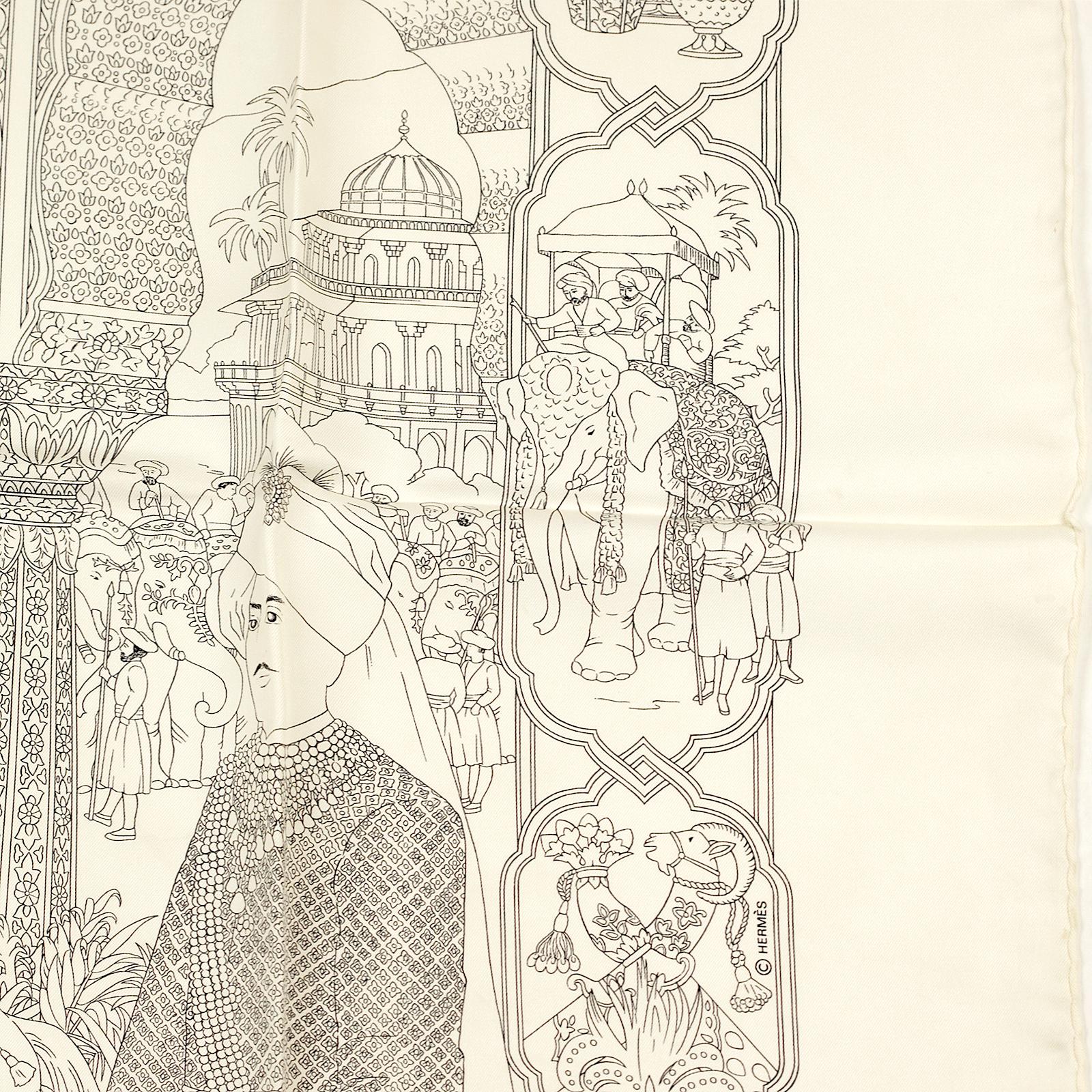 Hermes Scarf "Splendeur des Maharajas" by Catherine Baschet 90cm Silk | Foulard Carre