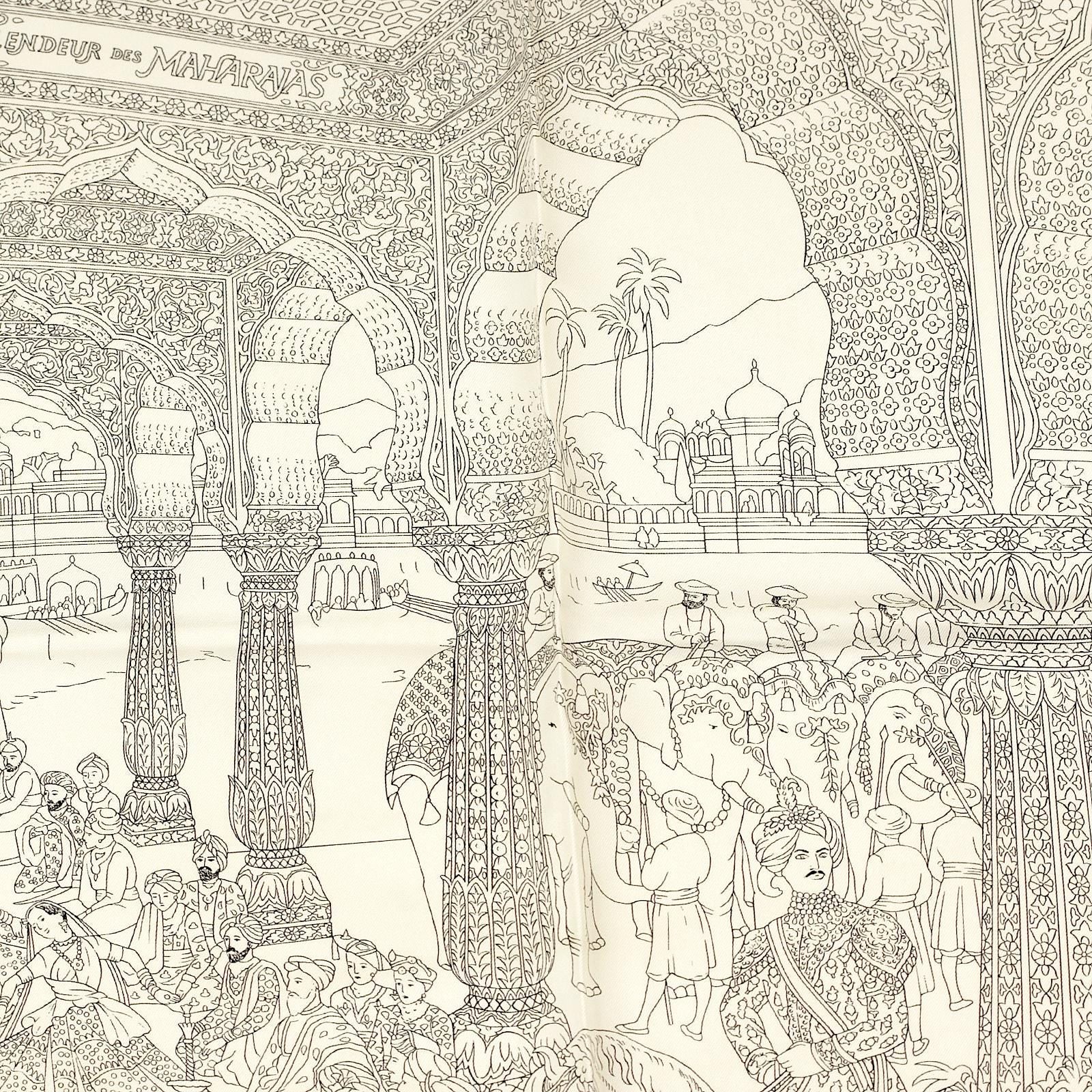 Hermes Scarf "Splendeur des Maharajas" by Catherine Baschet 90cm Silk | Foulard Carre