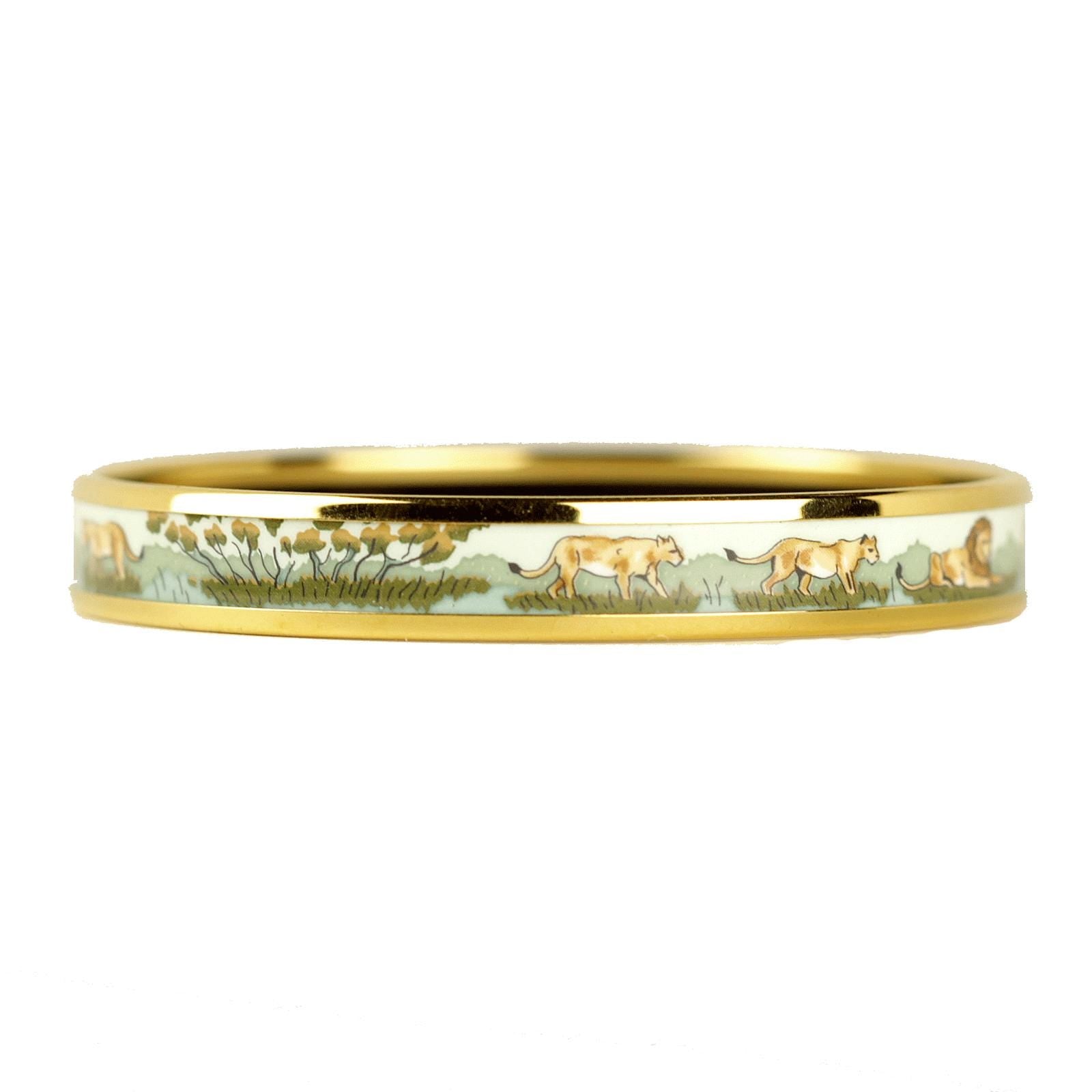Hermes Bracelet Enamel Gold 65 Narrow | Bangle