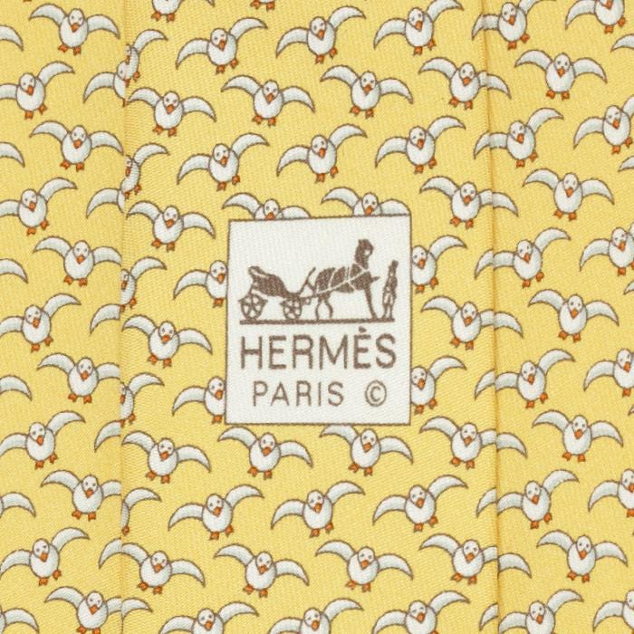 Hermes Men's Silk Tie Whimsical Seagulls Pattern 5192 | Necktie Cravate