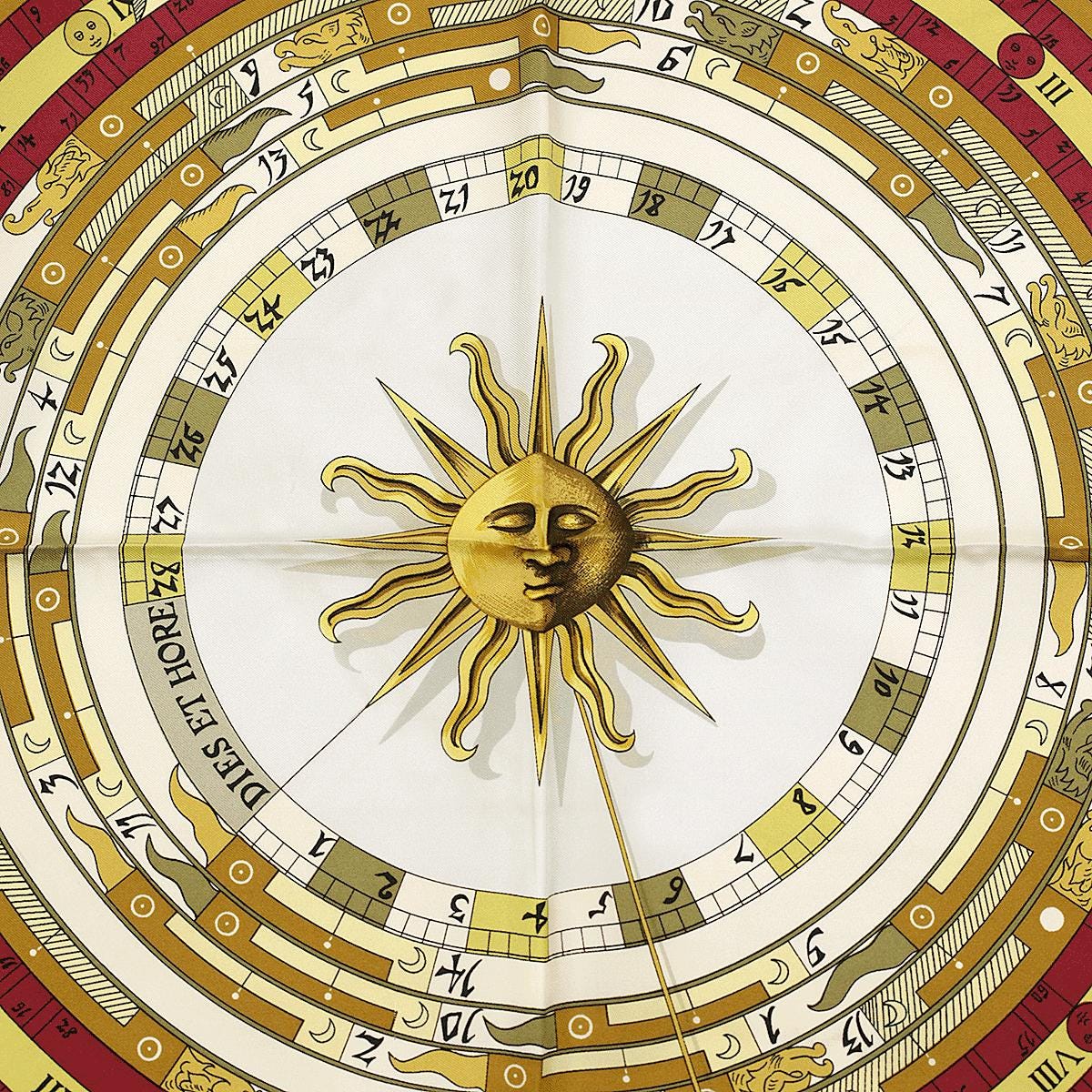 Hermes Scarf "Astrologie" by Françoise Façonnet Vintage 90cm Silk