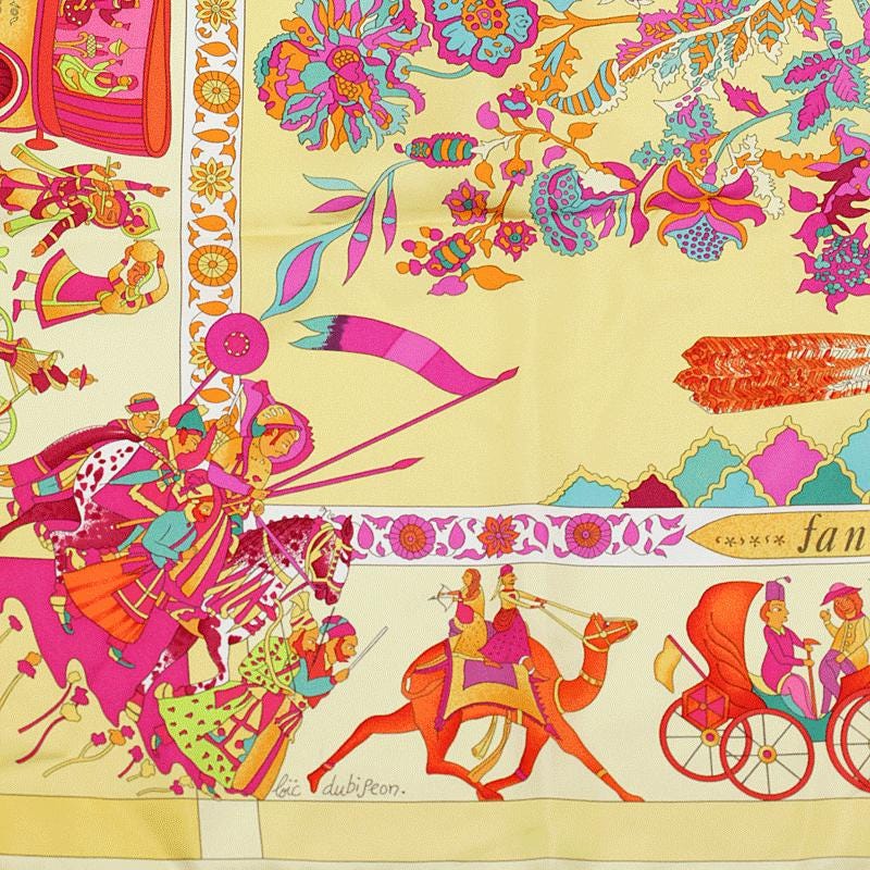Hermes Scarf "Fantaisies Indiennes" by Loïc Dubigeon 90cm Silk | Carre Foulard