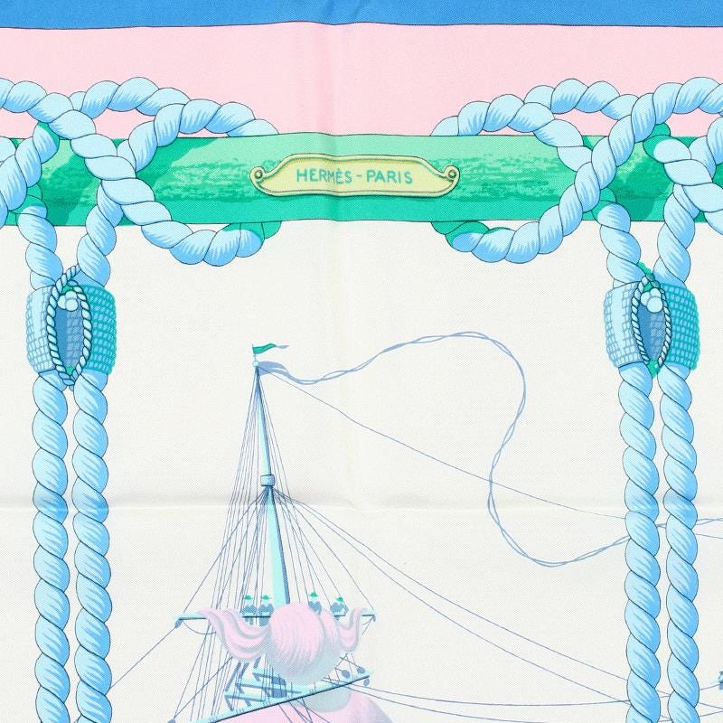 Hermes Scarf "Tribord" by Julia Abadie 90cm Silk | Carre Foulard