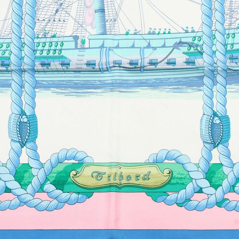 Hermes Scarf "Tribord" by Julia Abadie 90cm Silk | Carre Foulard