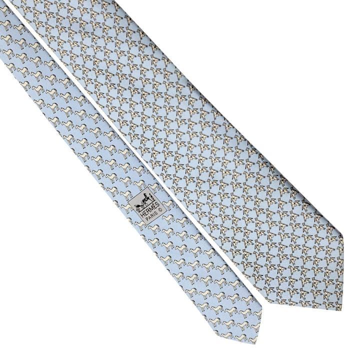 Hermes Men's Silk Tie Whimsical Origami Horse Pattern 625747 | Necktie Cravate