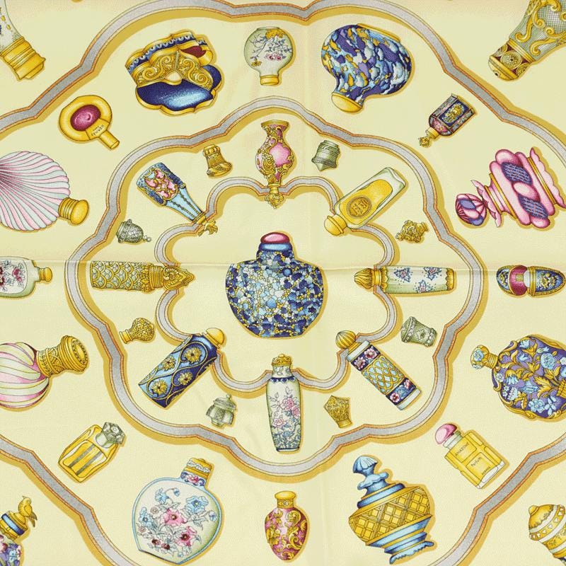 Hermes Scarf "Flacons" by Catherine Baschet Vintage 90cm Silk | Foulard Carre