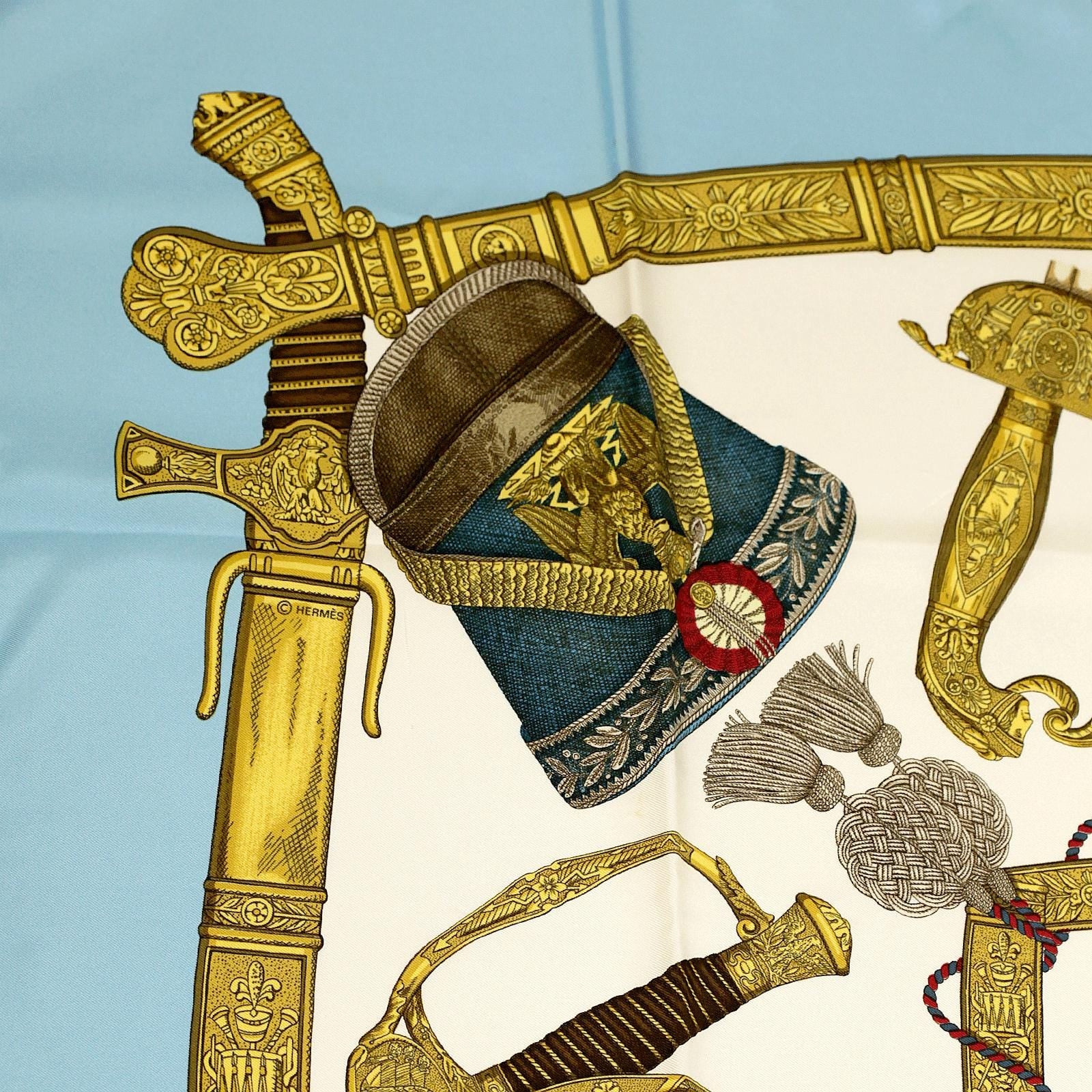 Hermes Scarf "Grande Uniforme" by Joachim Metz Vintage 90cm Silk | Carre Foulard