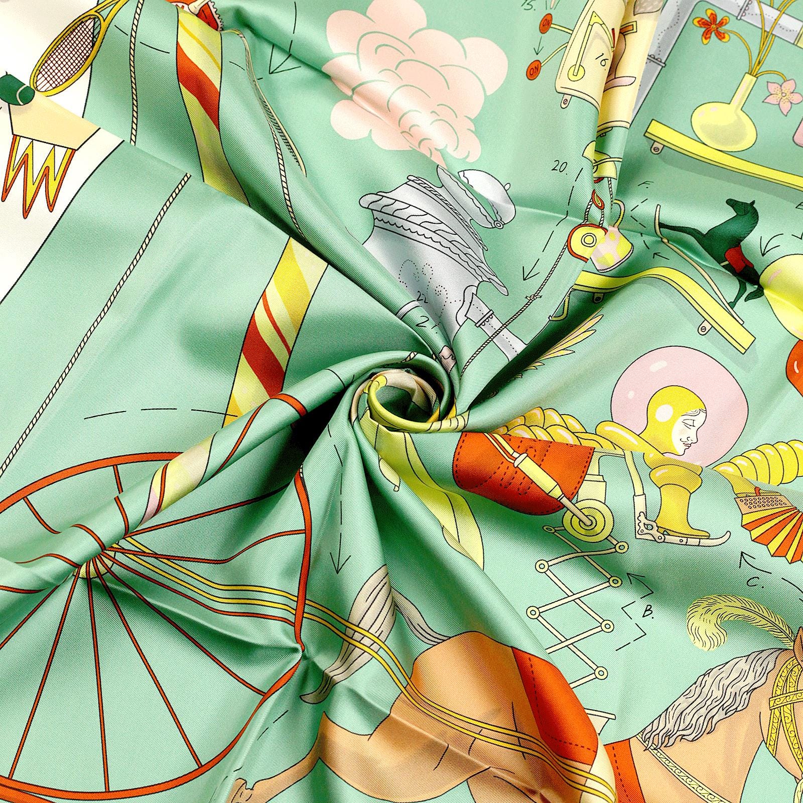 Hermes Scarf "Tea for Two" by Jonathon Burton 90cm Silk | Carre Foulard