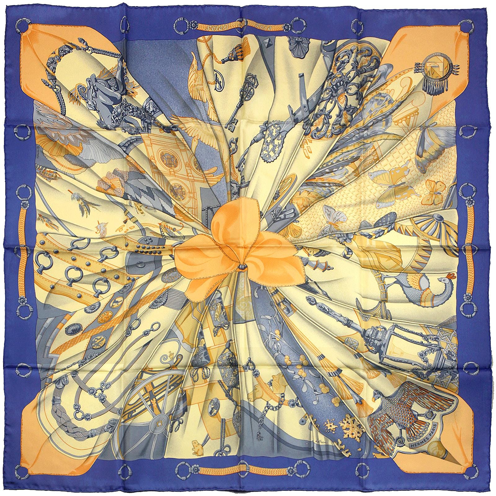 Hermes Scarf "Soleil de Soie" by Caty Latham 90cm Silk | Carre Foulard