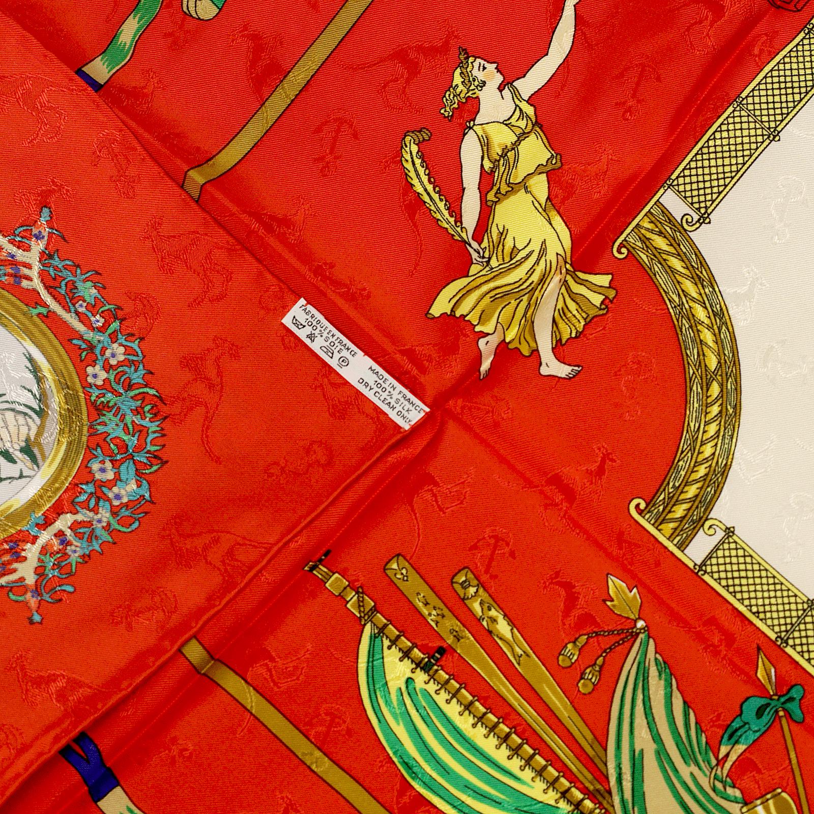 Hermes Scarf "Le Geographe" by Sandra Laroche 90cm Silk Jacquard | Carre Foulard