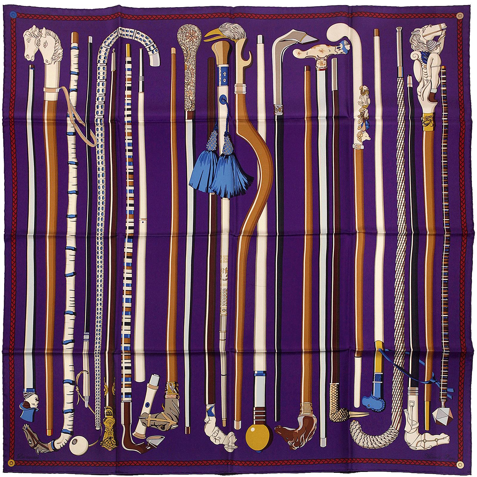 Hermes Scarf "Les Cannes" by Virginie Jamin 90cm Silk | Foulard Carre