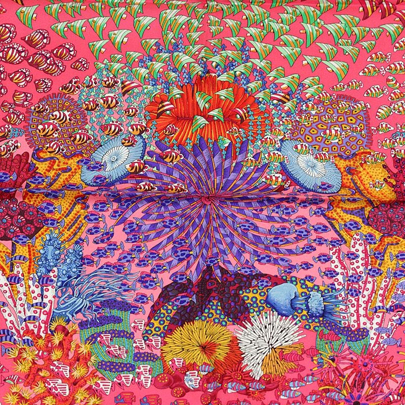Hermes Scarf "Rencontre Oceane" by Annie Faivre 90cm Silk | Carre Foulard