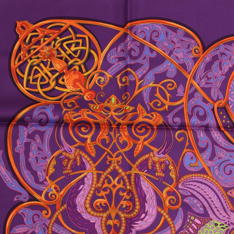 Hermes Scarf "La Charmante aux Animaux" by Annie Faivre 90cm Silk | Carre Foulard