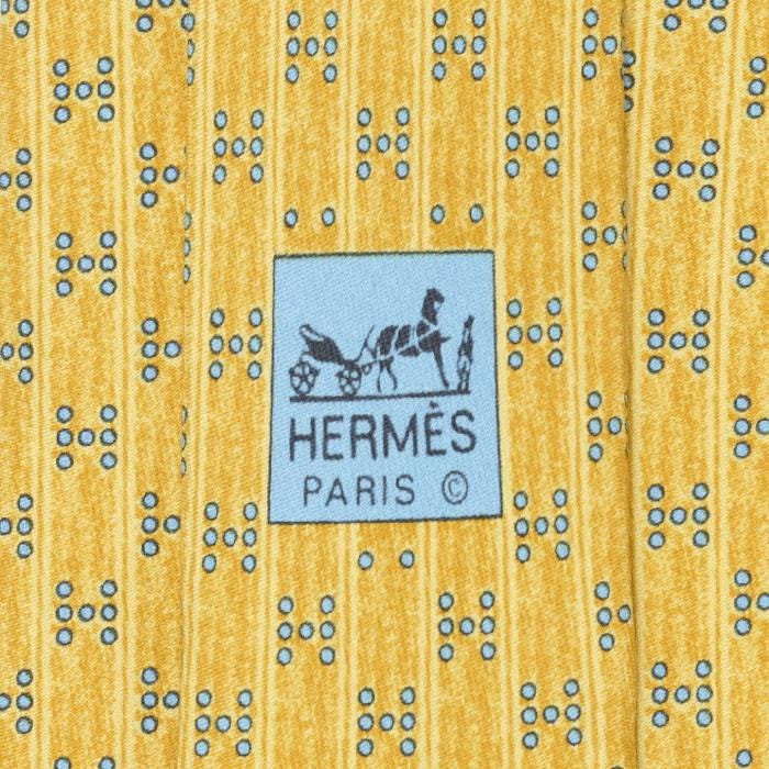 Hermes Men's Silk Tie H Geometric Pattern 5075