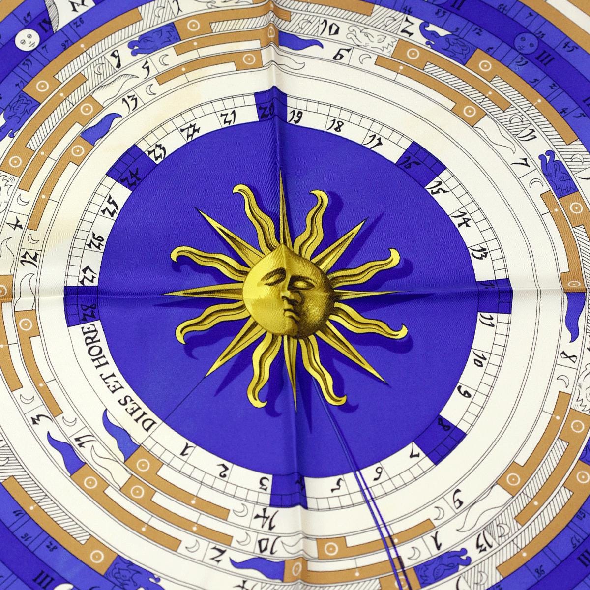 Hermes Scarf "Astrologie" by Françoise Façonnet Vintage 90cm Silk | Carre Foulard