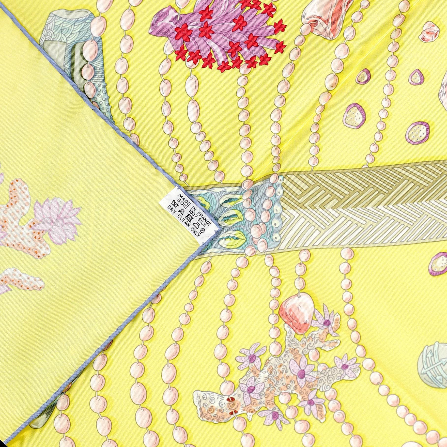 Hermes Scarf "Chemins de Corail" by Annie Faivre 90cm Silk