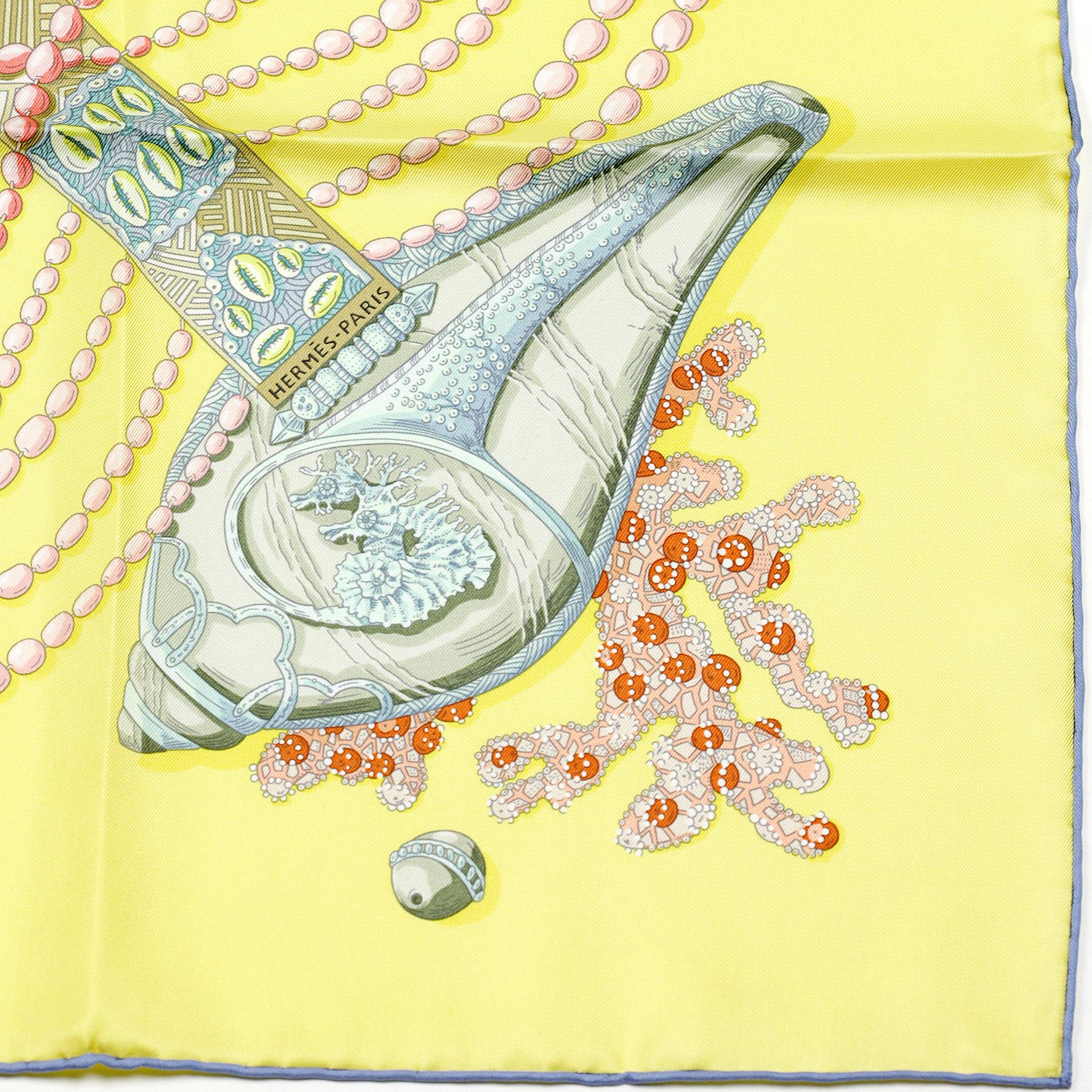Hermes Scarf "Chemins de Corail" by Annie Faivre 90cm Silk