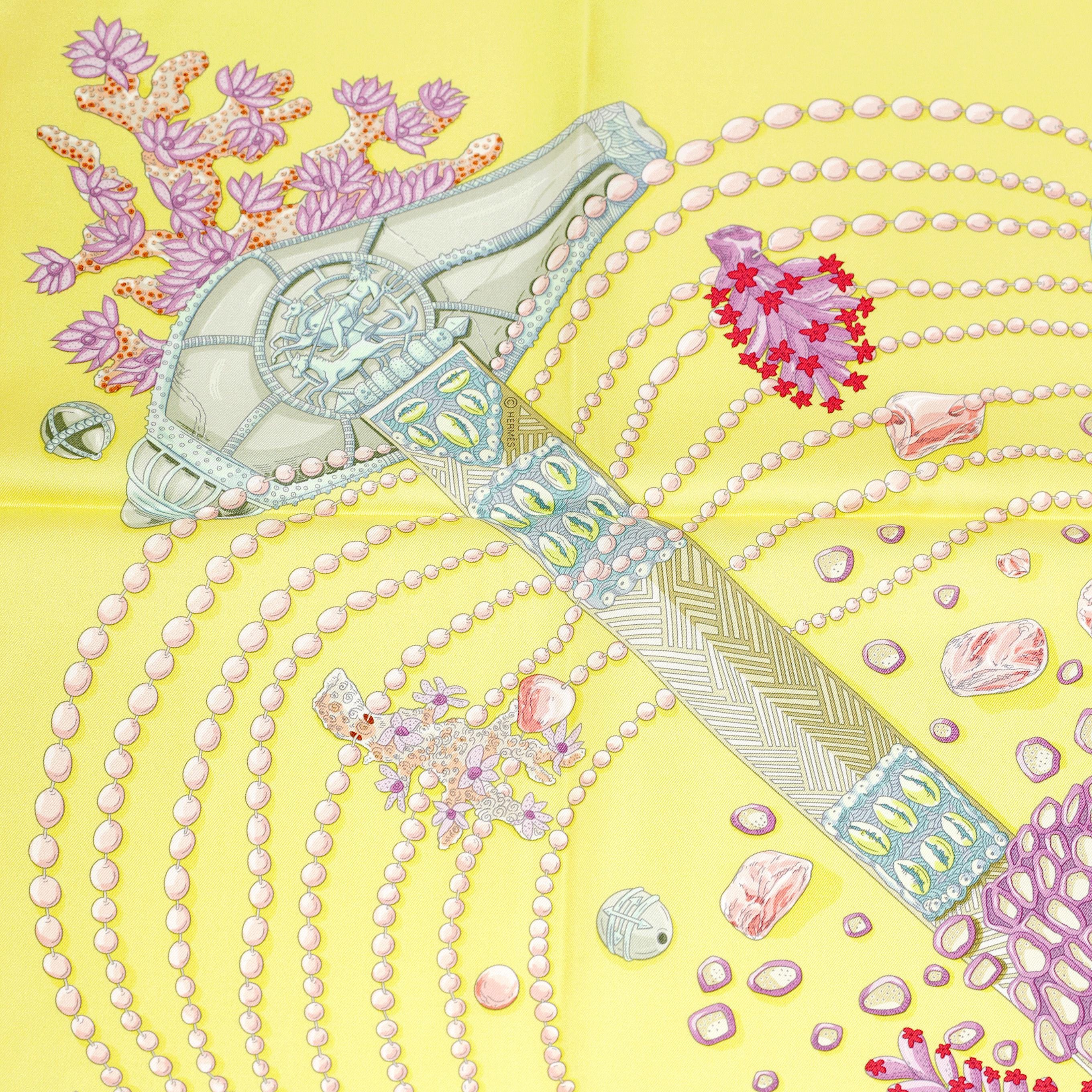 Hermes Scarf "Chemins de Corail" by Annie Faivre 90cm Silk
