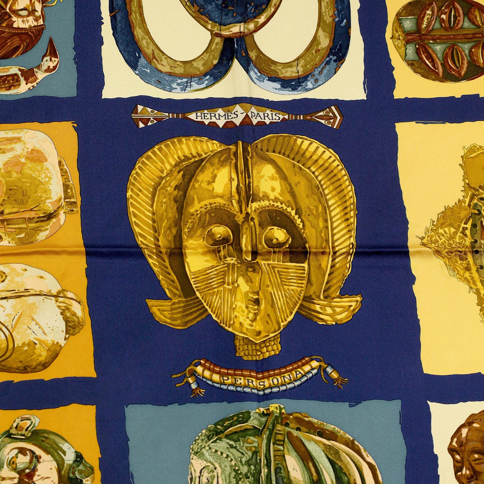 Hermes Scarf "Persona" by Loic Dubigeon 90cm Silk | Carre Foulard