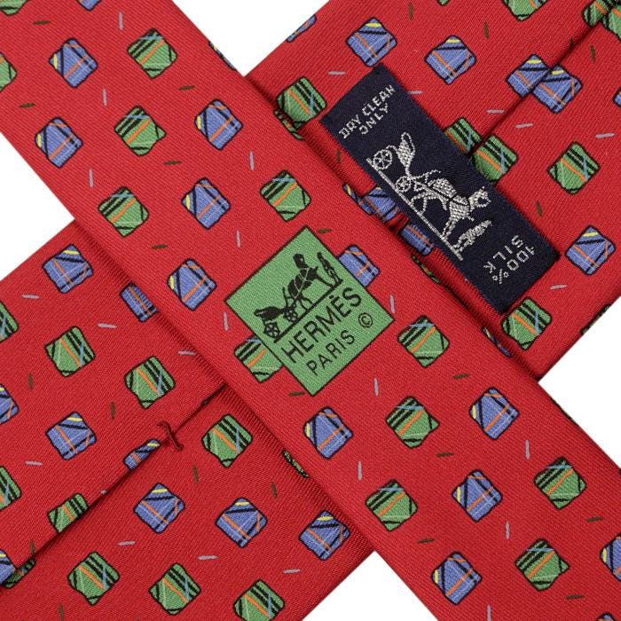 Hermes Men's Silk Tie Geometric Pattern 5061 | Necktie Cravate