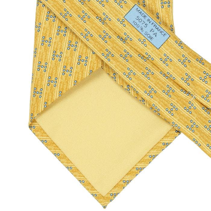 Hermes Men's Silk Tie H Geometric Pattern 5075 | Necktie Cravate