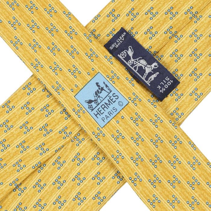 Hermes Men's Silk Tie H Geometric Pattern 5075