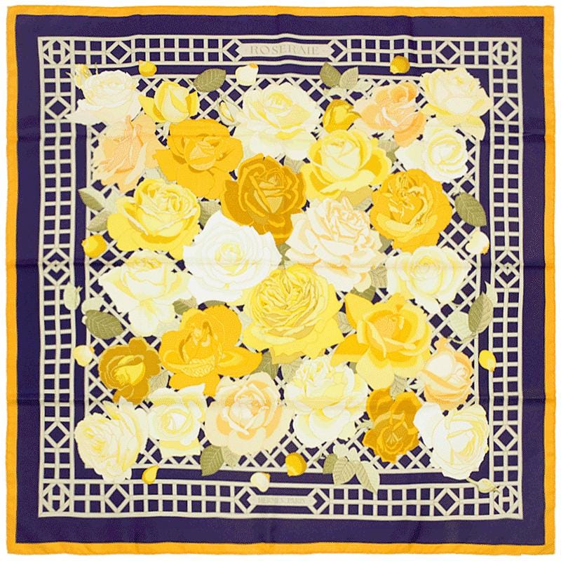 Hermes Scarf "Roseraie" by Christiane Vauzelles 90cm Silk | Carre Foulard
