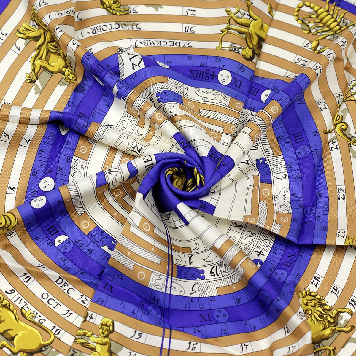 Hermes Scarf "Astrologie" by Françoise Façonnet Vintage 90cm Silk | Carre Foulard