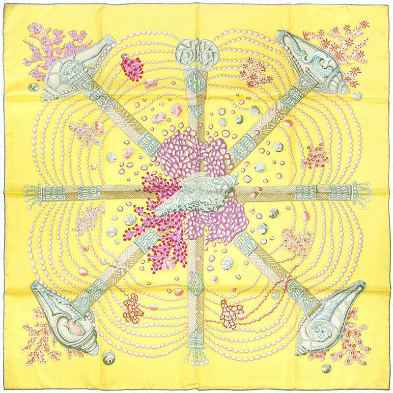 Hermes Scarf "Chemins de Corail" by Annie Faivre 90cm Silk | Carre Foulard