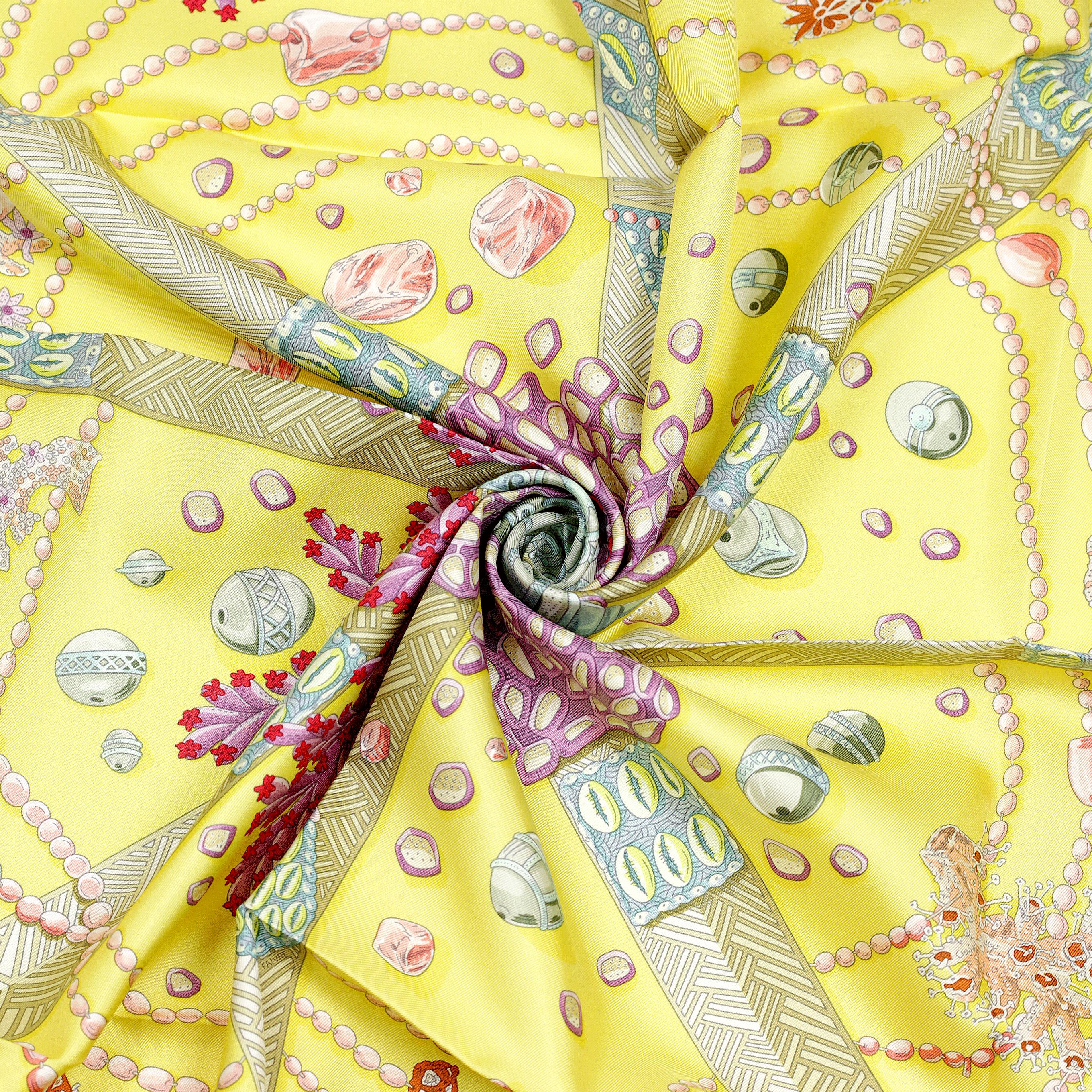 Hermes Scarf "Chemins de Corail" by Annie Faivre 90cm Silk