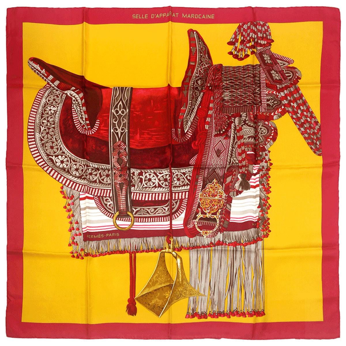 Hermes Scarf "Selle d'Apparat Marocaine" by Wlodek Kaminski 90cm Silk