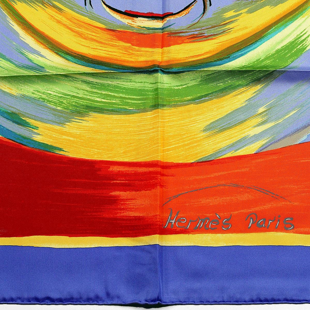 Hermes Scarf "Smiles in Third Millenary" by Sefedin Kwumi 90cm Silk | Carre Foulard