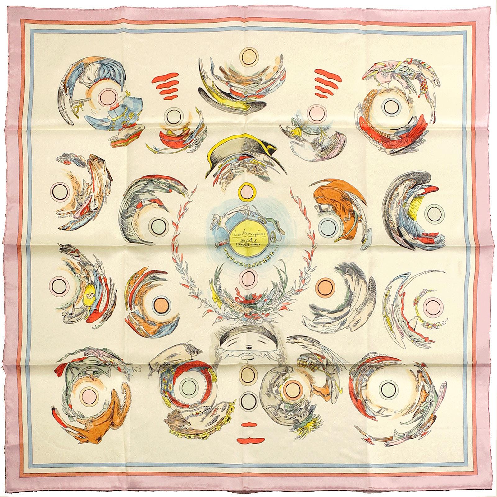 Hermes Scarf "Anamorphoses" by Philippe Dumas 70cm Silk | Foulard Carre