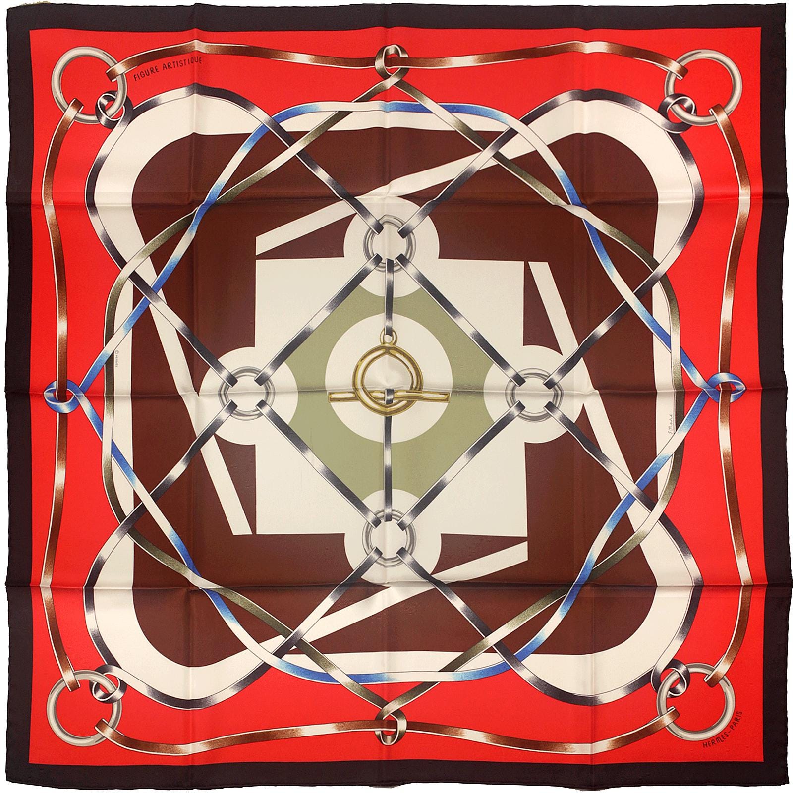 Hermes Scarf "Figure Artistique" by Florence Manlik 90cm Silk | Carre Foulard