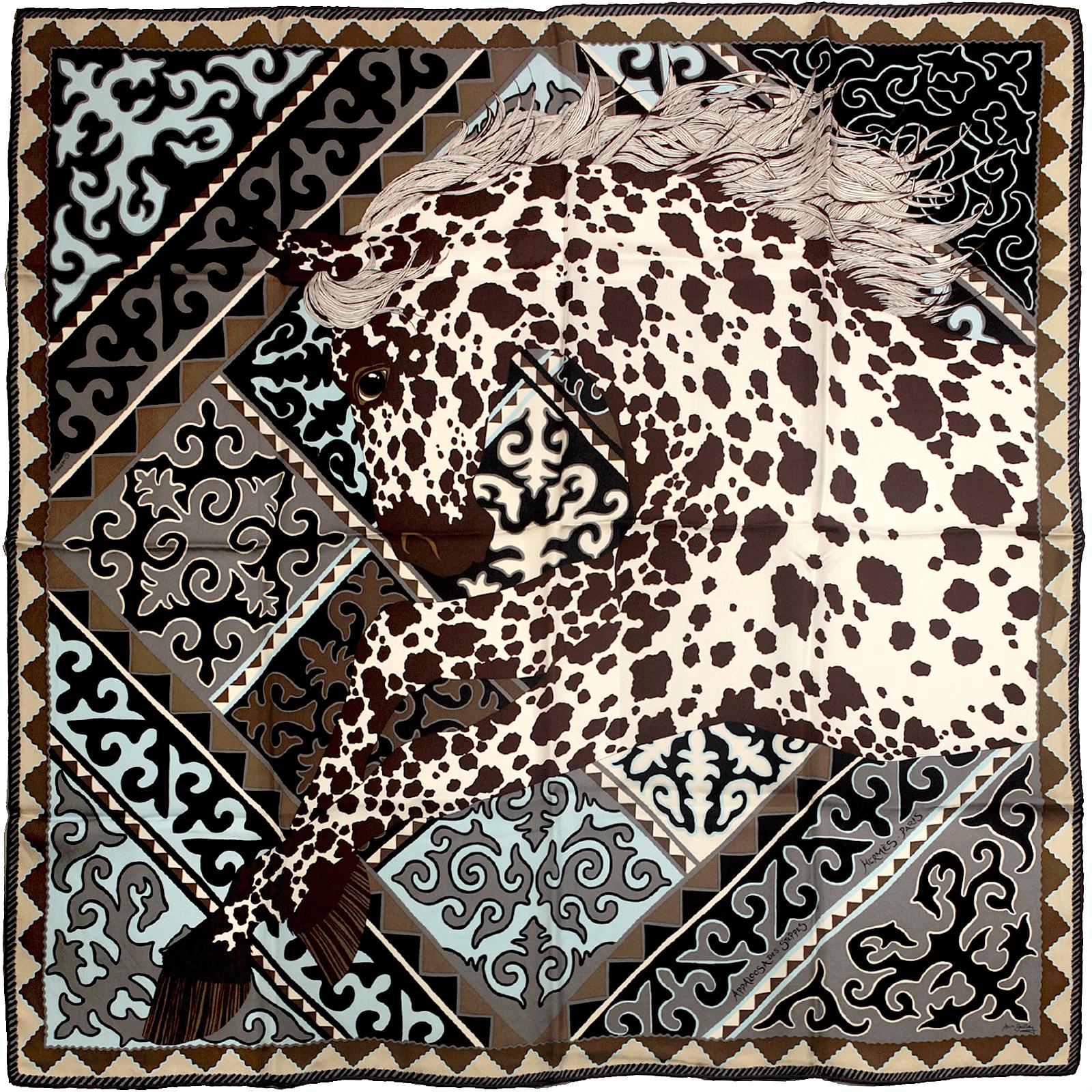 Hermes Scarf "Appaloosa des Steppes" by Alice Shirley 90cm Silk | Carre Foulard