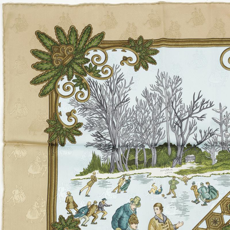 Hermes Scarf "Joies d'Hiver" by Joachim Metz 90cm Silk Jacquard | Foulard Carre