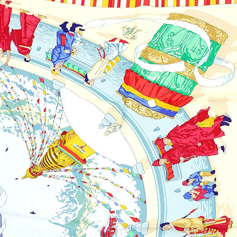 Hermes Scarf "Prieres au Vent" by Dimitri Rybaltchenko 90cm Silk