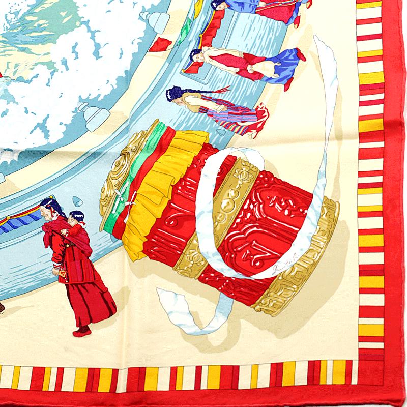 Hermes Scarf "Prieres au Vent" by Dimitri Rybaltchenko 90cm Silk