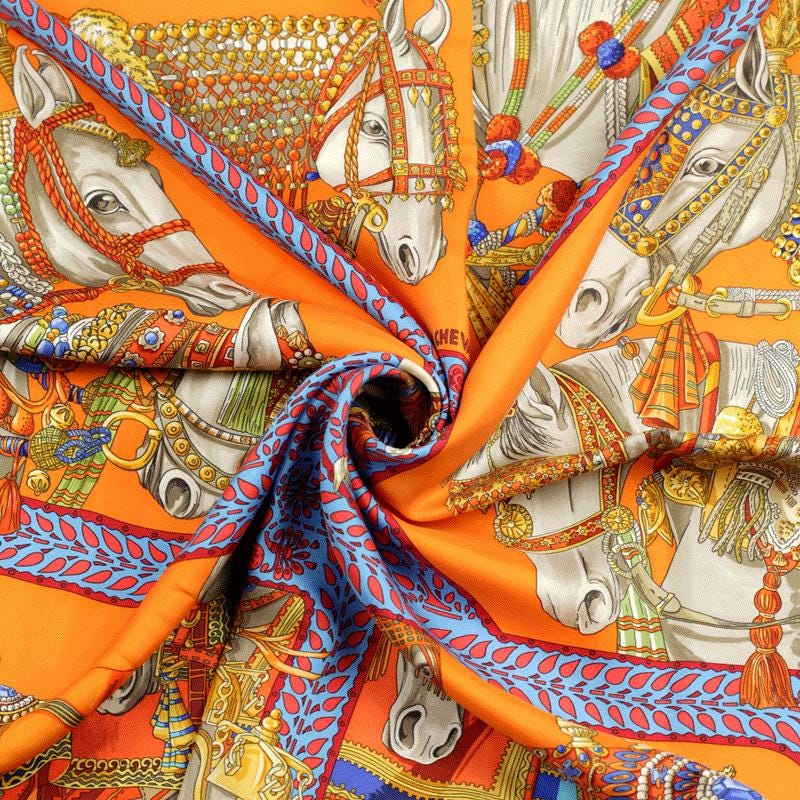 Hermes Scarf "Danse du Cheval Marwari" by Annie Faivre 90cm Silk | Carre Foulard