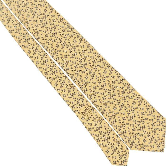 Hermes Men's Silk Tie Ivy Pattern 7917