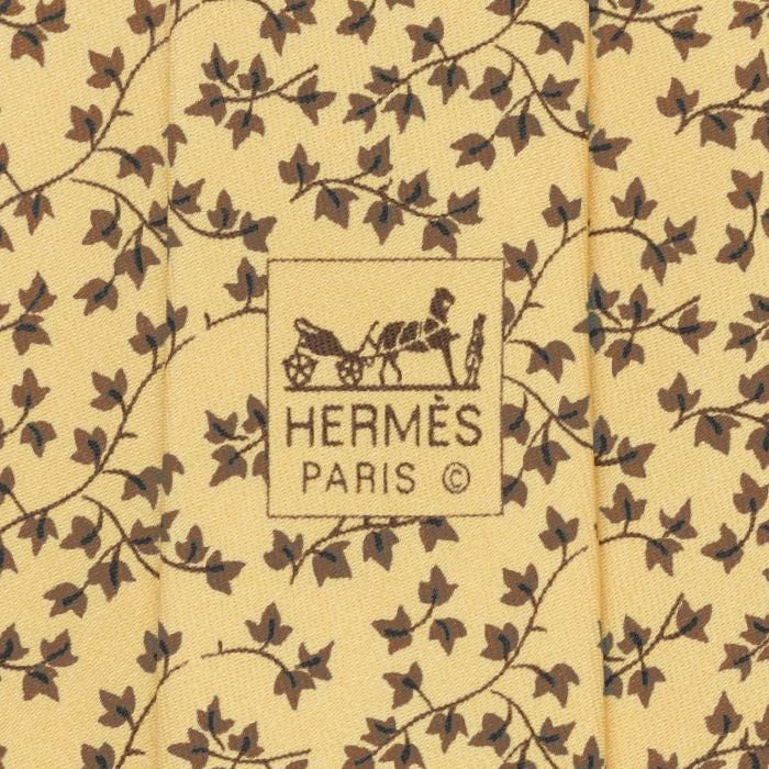 Hermes Men's Silk Tie Ivy Pattern 7917