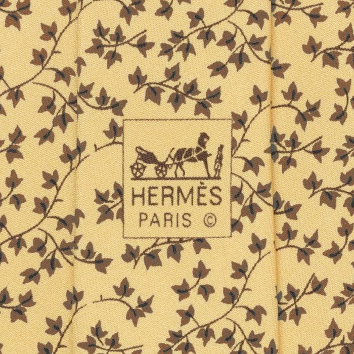 Hermes Men's Silk Tie Ivy Pattern 7917
