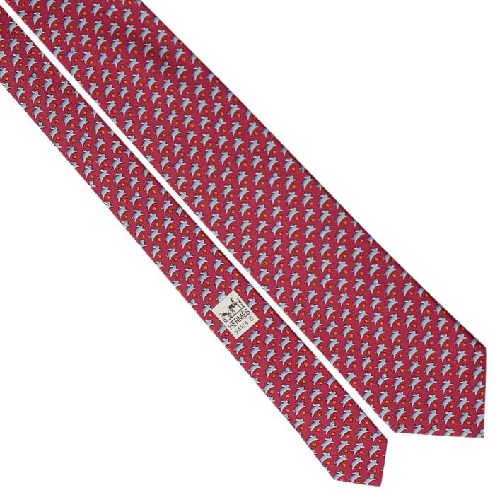 Hermes Men's Silk Tie Whimsical Rabbits Pattern 605341 | Necktie Cravate