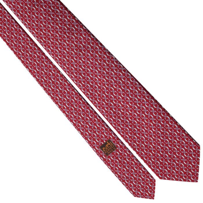 Hermes Men's Silk Tie Heavy Twill Geometric Pattern 655835T | Necktie Cravate