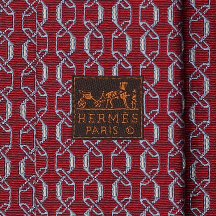 Hermes Men's Silk Tie Heavy Twill Geometric Pattern 655835T | Necktie Cravate