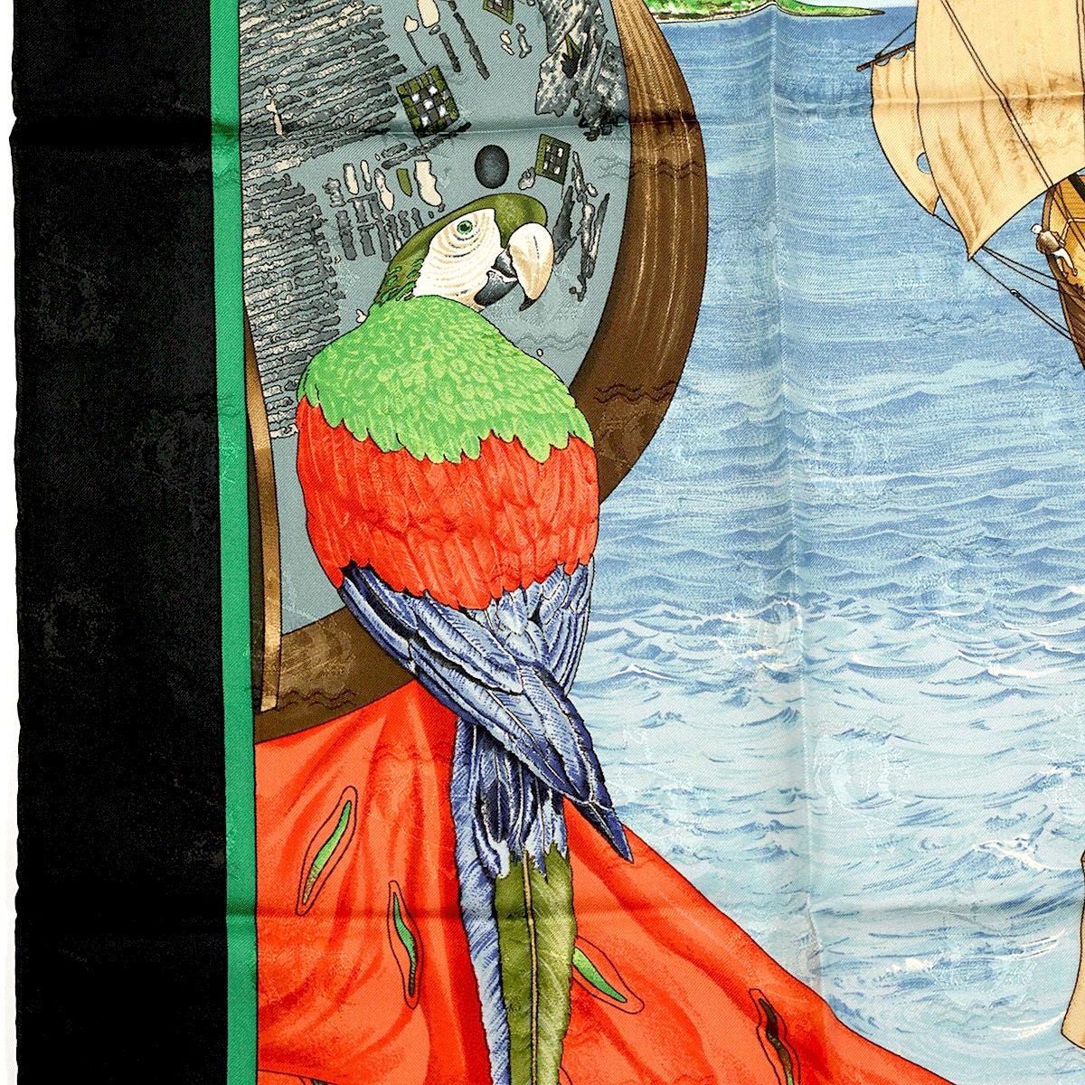 Hermes Scarf "Christophe Colomb Decouvre L'Amerique" by Carl De Parcevaux 90cm Silk
