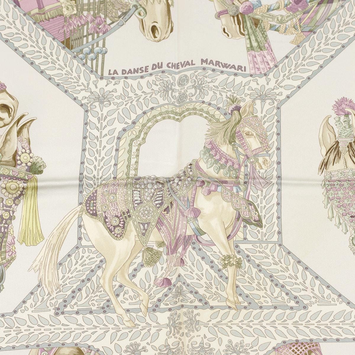 Hermes Scarf "Danse du Cheval Marwari" by Annie Faivre 90cm Silk | Carre Foulard